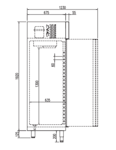 Armario Industrial Refrigerado Pastelería Inox 540x730x2075mm AEP-55-20 Docriluc