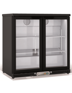 Armario Expositor Refrigerado Sobremostrador Negro 2 Puertas 925x520x850mm EHB-250-L Docriluc