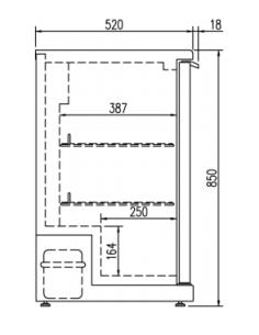 Armario Expositor Refrigerado Sobremostrador Negro 2 Puertas Correderas 925x520x850mm ERHS-250-L Coreco