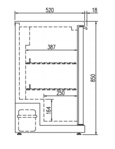 Armario Expositor Refrigerado Sobremostrador Inox 2 Puertas Correderas 1375x520x850mm ERHS-350-LI Coreco