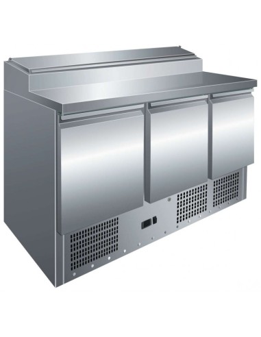Mesa Refrigerada Preparación De Ensaladas 3 Puertas 1365x700x1010mm PS300 Climahostelería
